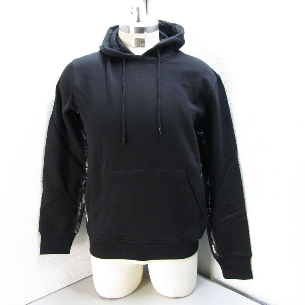 NEW G-STAR RAW Men's US M Logo OGO Tape Soft Comfort Hoodie Black